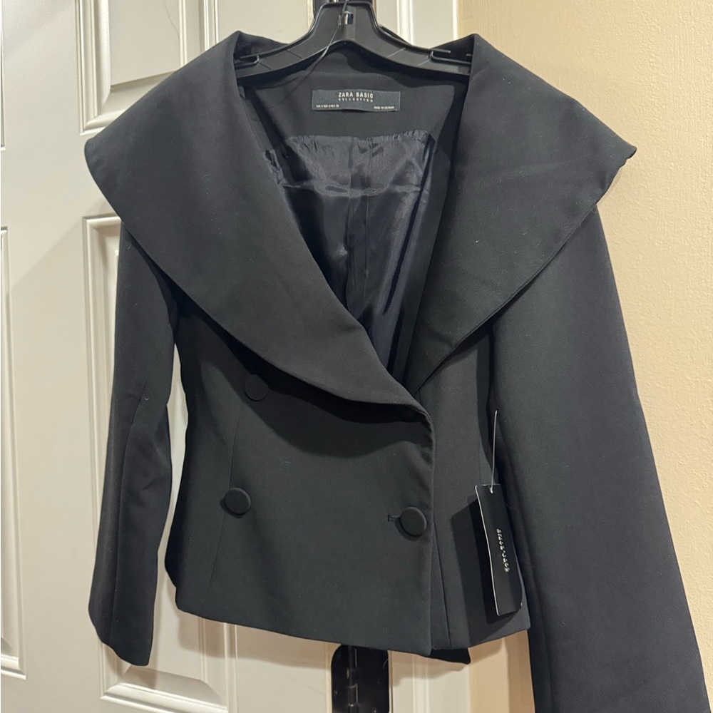 Zara Black Double-Breasted Women's Blazer